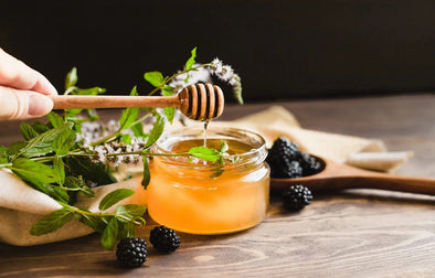 Blueberry and Honey in pot 